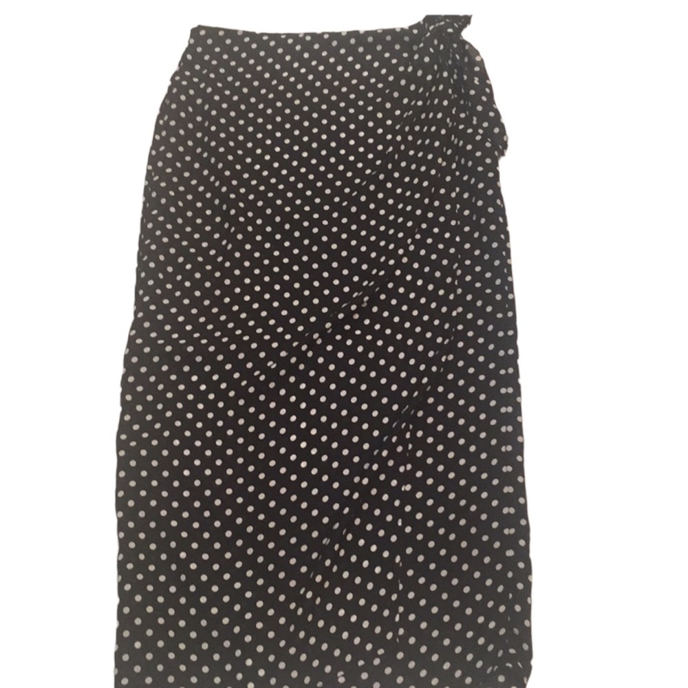 Patricia Jones polka dots wrap tie midi skirt size 10